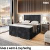 MEBLINI Lara Box Spring Bed with Storage, Mattress & Topper, 160 x 200 cm, H4, Black Velvet view 4