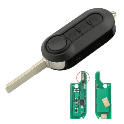 Heart Horse 3-Button Fiat Folding Remote Key, 433 MHz, ID46 Chip