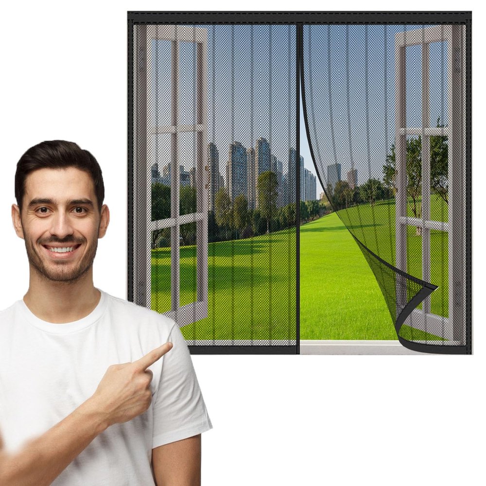 Magnetic Window Screen Curtain with Automatic Closing