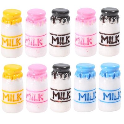 Vepoty 10-Piece Resin Milk Bottle Charms for DIY Jewelry