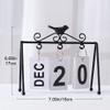 Modern Iron Bird Perpetual Desk Calendar – Wood Flip Calendar Decoration view 3