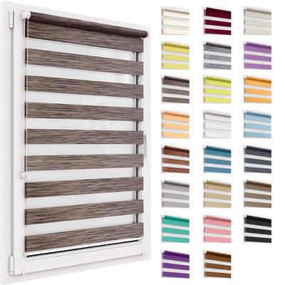 Double Roller Blind Without Drilling, 83 x 150 cm, Day & Night, Light-Filtering and Blackout