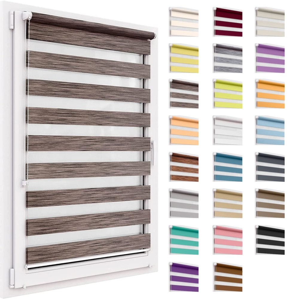 Double Roller Blind Without Drilling, 83 x 150 cm, Day & Night, Light-Filtering and Blackout