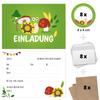 Kids' Birthday Invitation Set, Forest Animals, Green view 2