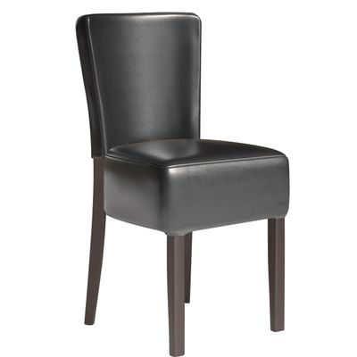GGMMBEL 2-Piece Set Luca Full | Bistro Chair | Black | Leather | Frame: Wood/Wenge | Seat Height: 49 cm