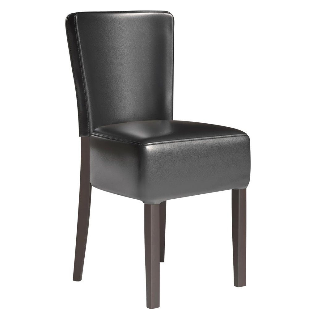 GGMMBEL 2-Piece Set Luca Full | Bistro Chair | Black | Leather | Frame: Wood/Wenge | Seat Height: 49 cm