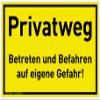 Private Road Sign | 30 x 20 cm | Weather-Resistant UV-Protected PVC | Signal Yellow | Enter and Drive at Your Own Risk | No Passage or Through Traffic view 1