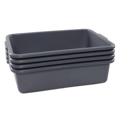 Bblina 13-Liter Commercial Bus Tubs, Plastic, Flat, 4-Pack