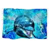 FANSU Fringed Beach Towel, Sea Animal Print, Quick-Dry Sand-Free Microfiber, Blue Star, 150 x 130 cm view 1