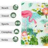 FANSU Fringed Beach Towel, Sea Animal Print, Quick-Dry Sand-Free Microfiber, Blue Star, 150 x 130 cm view 4