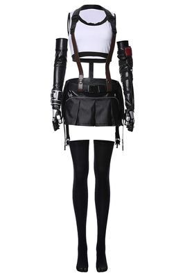 Seaehey Tifa Lockhart Cosplay Costume Outfit for Women, Black, M