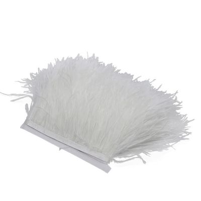 YAHUO 8–10 cm Ostrich Feather Trim, 1 m Ribbon for DIY Crafts and Wedding Dress Decoration