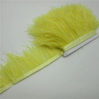 YAHUO 10-Yard Ostrich Feather Fringe Trim Ribbon, 3–4 in (8–10 cm) Wide