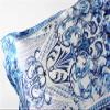 Natural 22mm Mulberry Silk Satin Pillowcase, Blue Porcelain, Curved Closure, 500 x 740 mm view 3