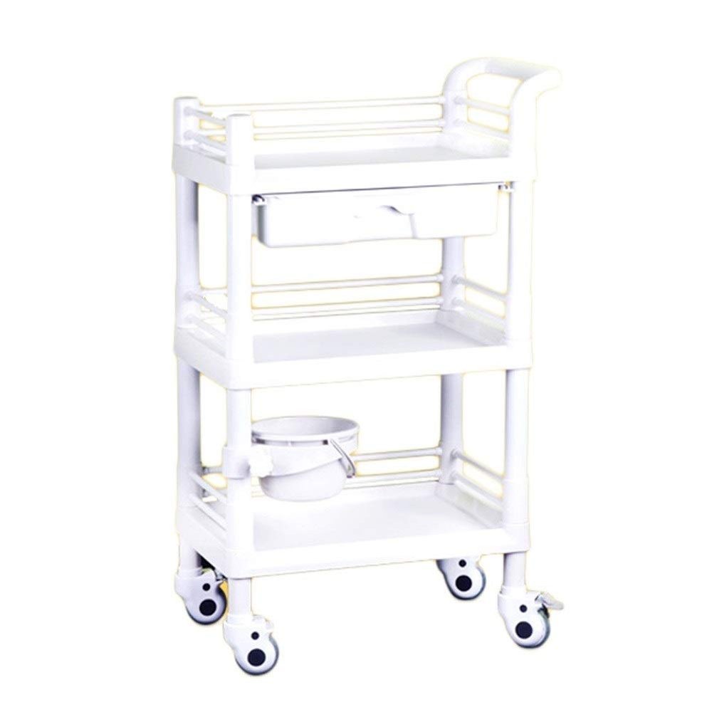 dRAGonFy Heavy-Duty Rolling Cart with Locking Casters, 1 Drawer, 64.5 x 44.5 x 98 cm