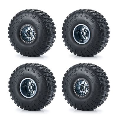 AXspeed 2.2-Inch Wheels with 150 mm Rubber Tires, 4-Piece Set for Axial RBX10 AXI03005 RR10 1/10 RC Crawler Car, Titanium & Black