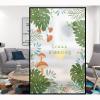 Siunwdiy Non-Adhesive Privacy Window Film, Frosted Green Plant Pattern, 24 x 36 in view 1
