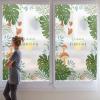 Siunwdiy Non-Adhesive Privacy Window Film, Frosted Green Plant Pattern, 24 x 36 in view 2