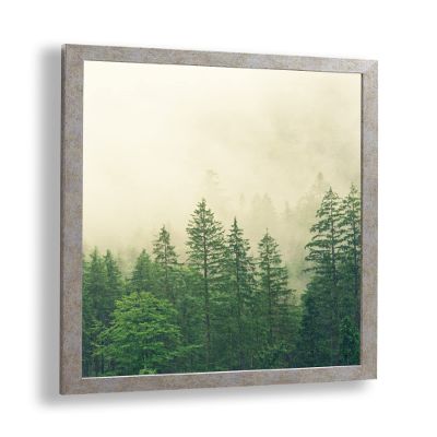 Monaldo Deluxe Poster Frame 80 x 80 cm, Antique Silver Hammered Finish, White Backing, Anti-Reflective Acrylic Glazing