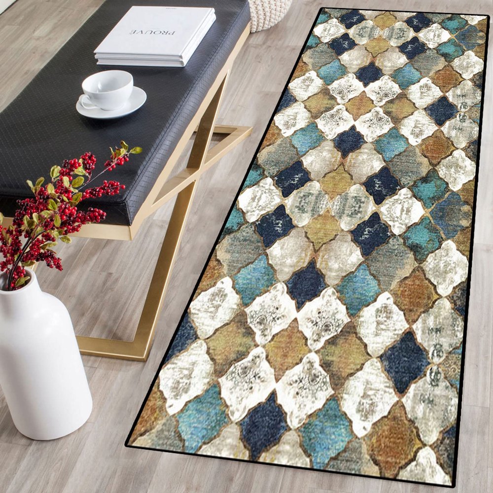 Single Tree Forest Geometric Runner Rug