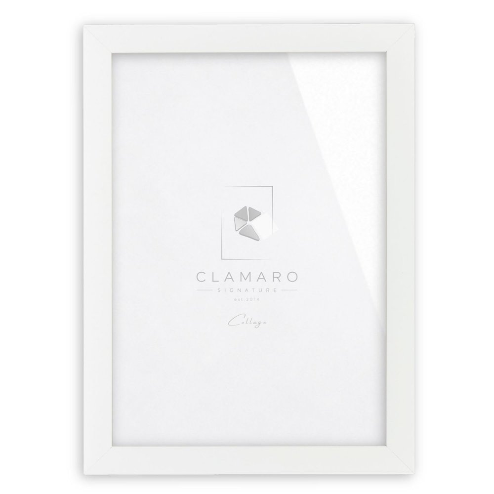 CLAMARO COLLAGE Picture Frame, Matte White, MDF, 45 x 124 cm, with Acrylic Glass