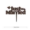 Just Married Mr & Mrs Personalized Wooden Silhouette Cake Topper view 3