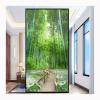 Siunwdiy Decorative Frosted Window Film, Green Forest Pattern, Static Cling, 3.60 × 130 cm (24 × 52 in) view 1