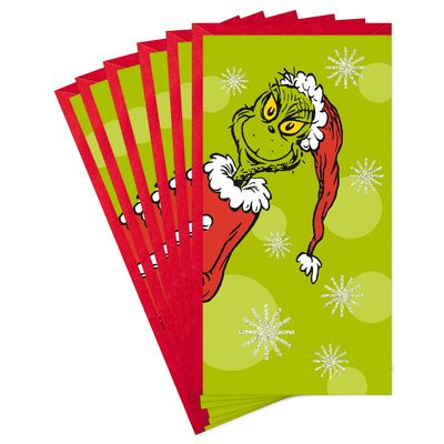 Hallmark Grinch Christmas Cards with Money or Gift Card Holders, 6-Count