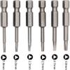 Fixinus 6-Piece Triangular Screwdriver Bit Set, Magnetic S2 Steel, 1/4-Inch Hex Shank, 50 mm view 2
