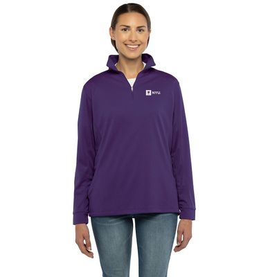 Vantage Apparel Women's Collegiate Micro-Mesh Performance Team-Color 1/4-Zip Pullover, Purple, Small