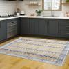 CASAVANI Hand-Block-Printed Cotton Rug, 100% Flatweave, Geometric Boho Tassel Rug, Easy-Wash, 240 x 300 cm (8 x 10 ft) view 2