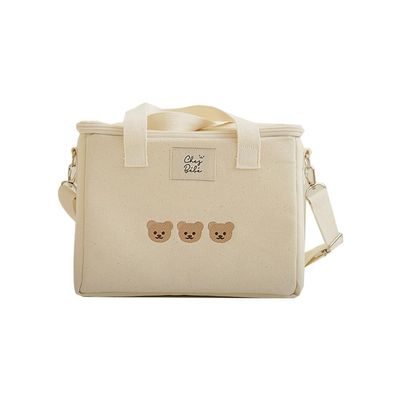RICHTRUE Kawaii Insulated Lunch Bag for Girls and Women, Beige