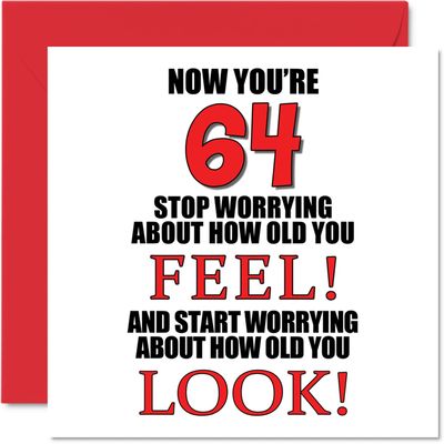 Stuff4 Funny 64th Birthday Card for Men and Women