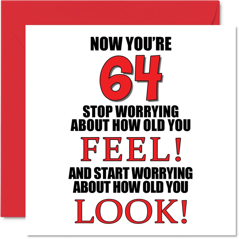 Stuff4 Funny 64th Birthday Card for Men and Women
