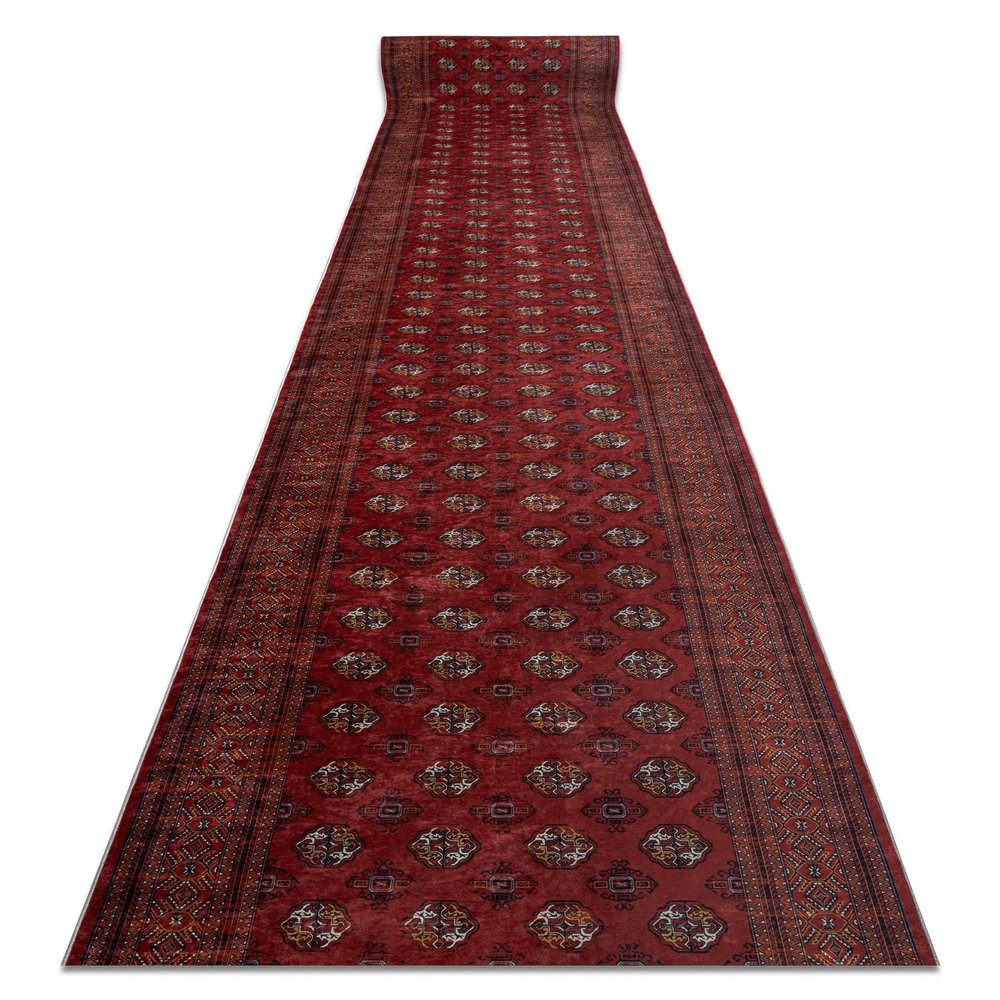 rugsx LOTUS BUCHARA 30250 Runner Rug, Classic Red, Washable, 60 x 710 cm