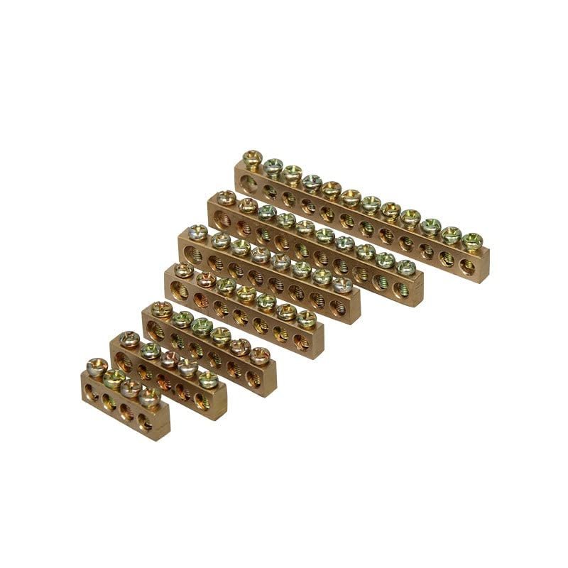 MMLFX 1pc Copper Terminal Wiring Distribution Box, Brass Neutral Bar, 8 Holes