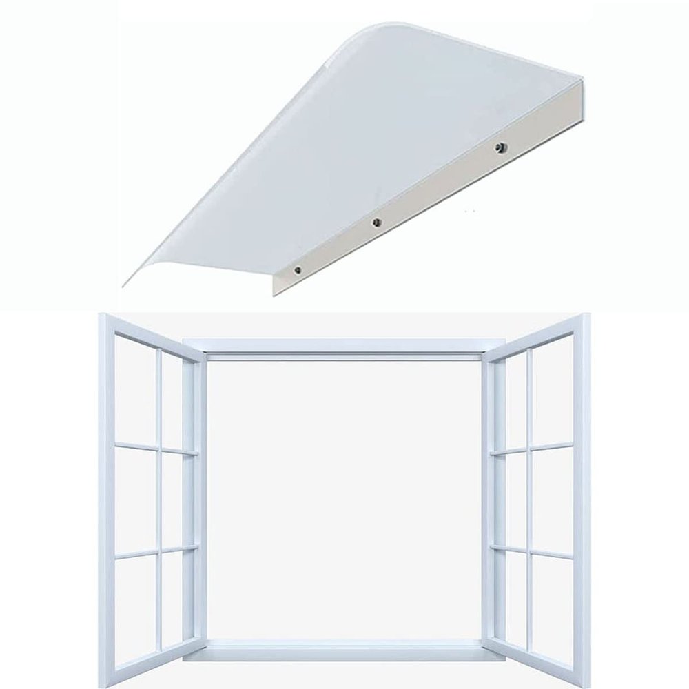 40/50 cm Transparent Polycarbonate Curved Door Canopy, Various Sizes