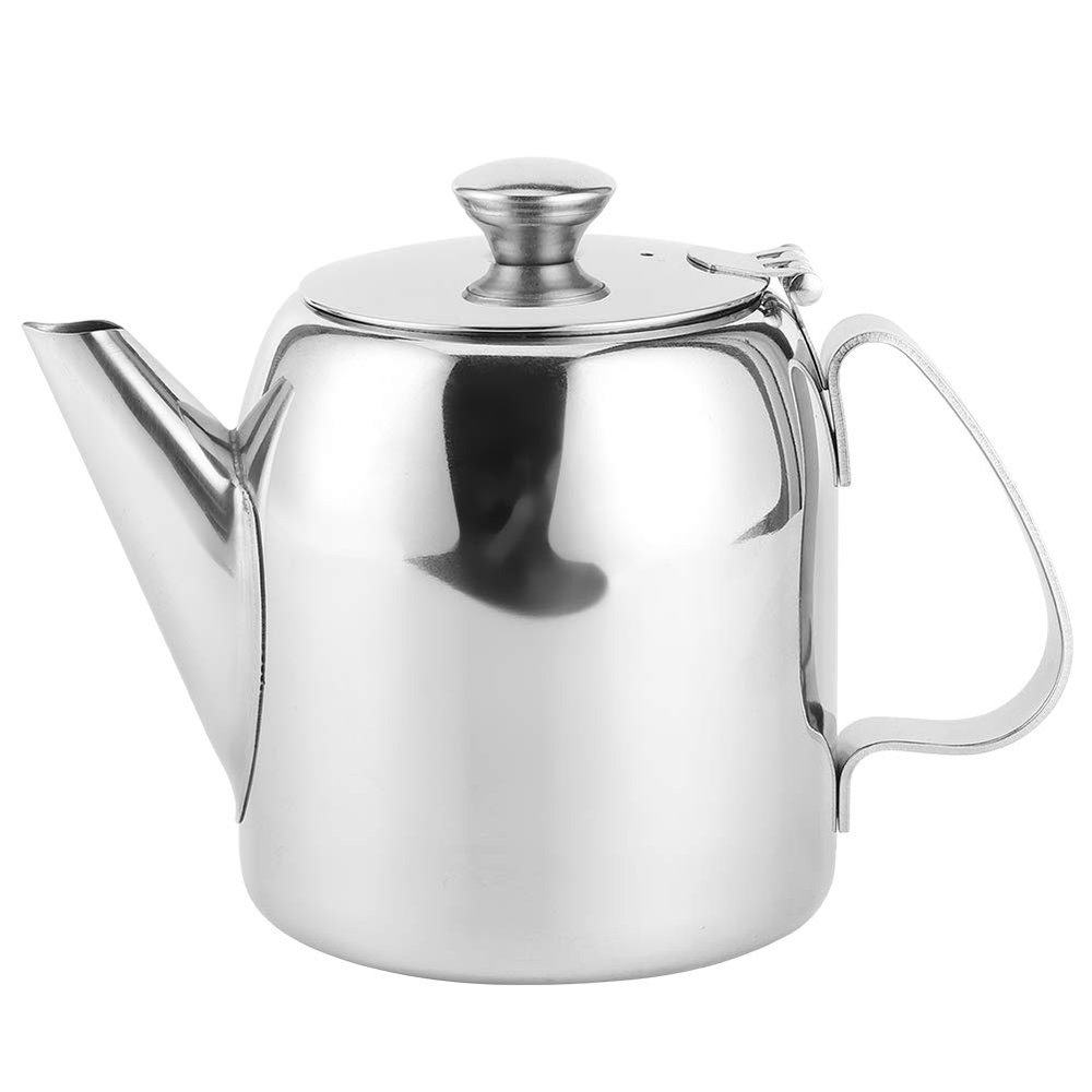 Stainless Steel Coffee Kettle with Short Spout, Silver