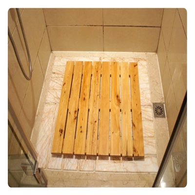 ZXCVBAS Wooden Bamboo Bath Mat, 24 x 36 in
