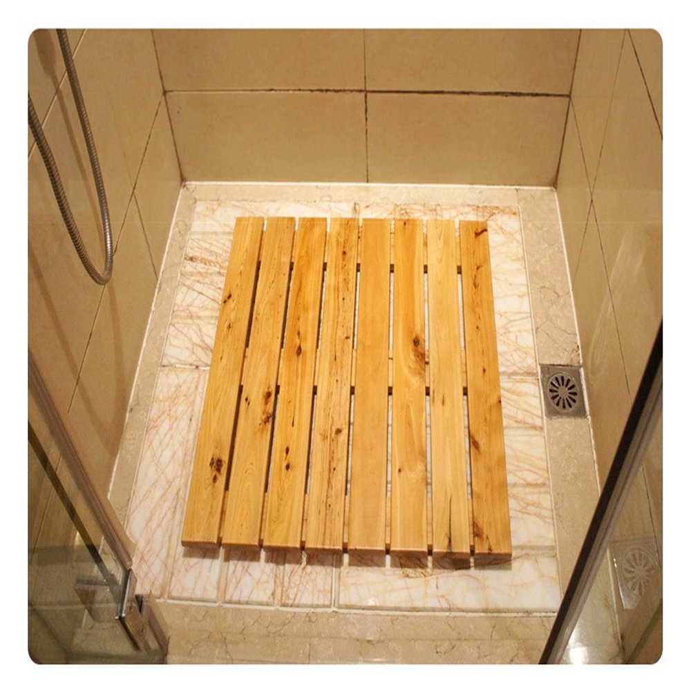 ZXCVBAS Wooden Bamboo Bath Mat, 24 x 36 in