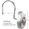 12-Pack Decorative Shower Curtain Hooks with Retro Butterflies and Flowers view 3