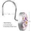 12-Pack Decorative Shower Curtain Hooks, Stainless Steel Rings with Pink Butterfly Pattern view 3