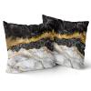 Marble Texture Pillow Covers, 45.7 x 45.7 cm, Black, Gray & Gold Foil, Set of 2 view 1