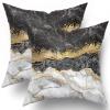 Marble Texture Pillow Covers, 45.7 x 45.7 cm, Black, Gray & Gold Foil, Set of 2 view 2