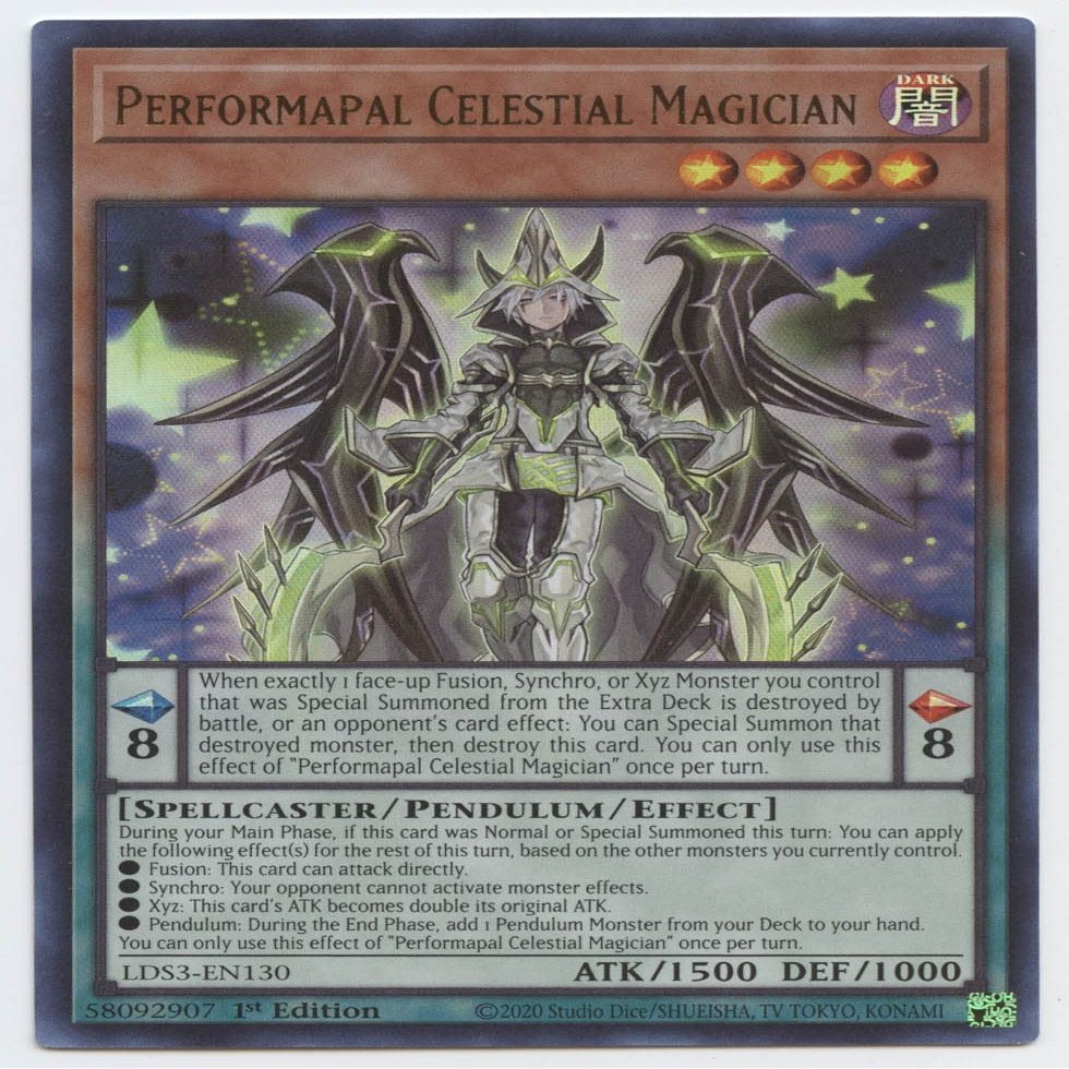 YU-GI-OH! Performapal Celestial Magician LDS3-EN130 Ultra Rare 1st Edition