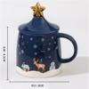LUVYIMO Creative Christmas Mug with Lid, Ceramic Coffee Cup, Blue view 4