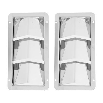 1 Pair Marine 3-Slot Louver Vent Covers, 210 x 110 mm Stainless Steel Square Grilles