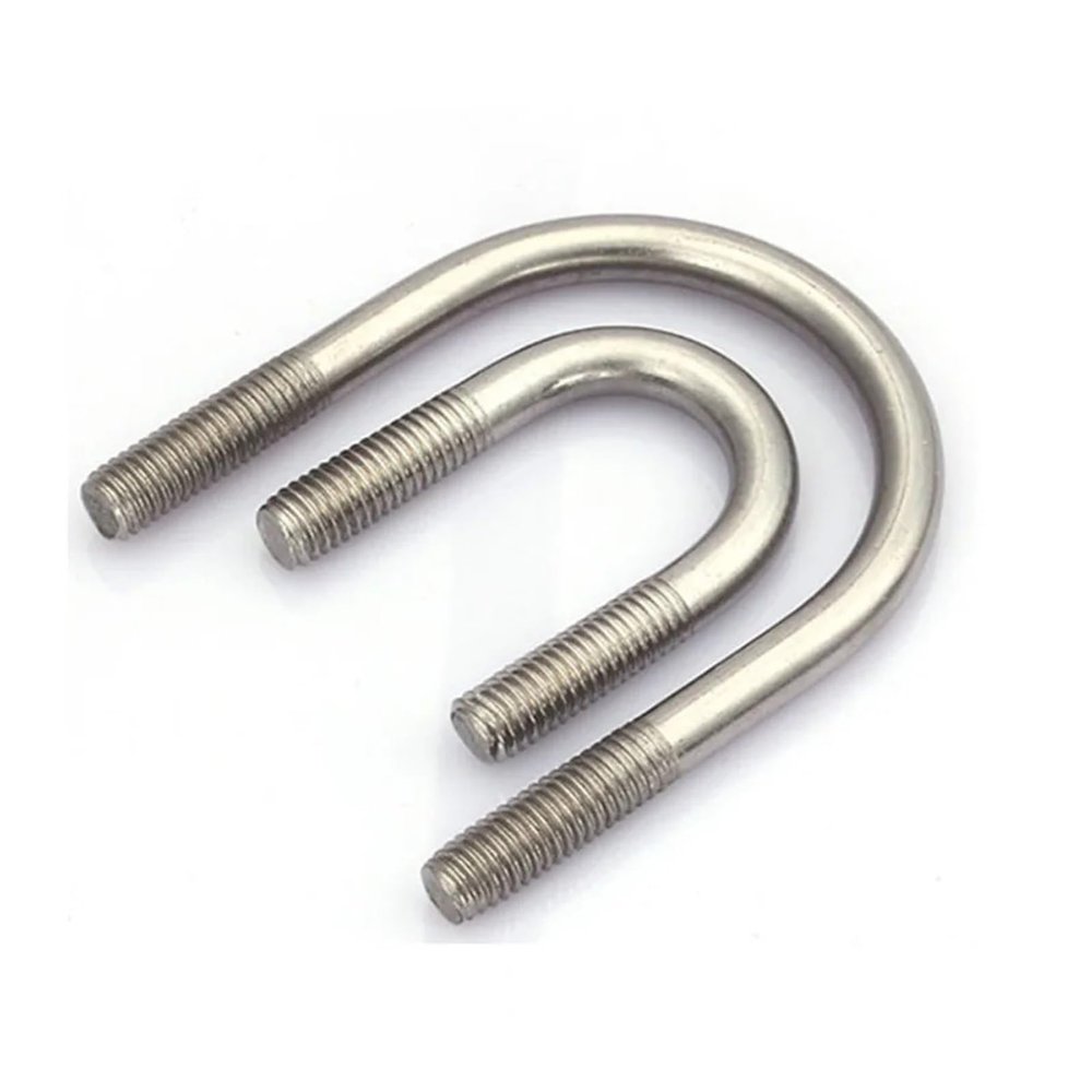 2 pcs M6 316 Stainless Steel U-Bolts, Round Bend, A4-70 (M6 x 63 mm, 5 pcs)