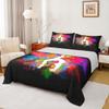 Full-Size Gymnastics Dance Rainbow Watercolor Tie-Dye Bedding Set for Girls, Black view 1