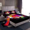 Full-Size Gymnastics Dance Rainbow Watercolor Tie-Dye Bedding Set for Girls, Black view 3